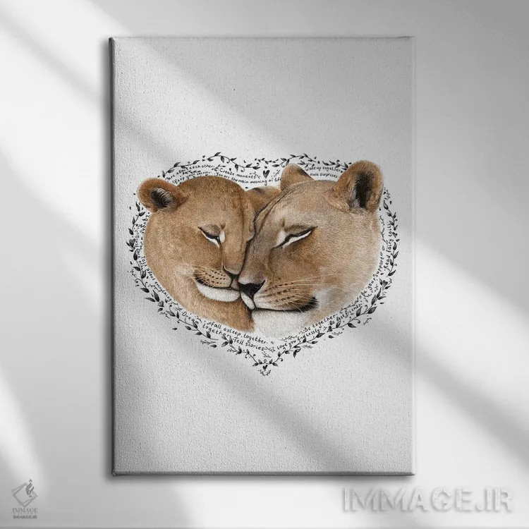 تابلو دکوراتیو شیر ماده مادر اثر والریا کورنکوا - نمای روبهرو روی دیوار