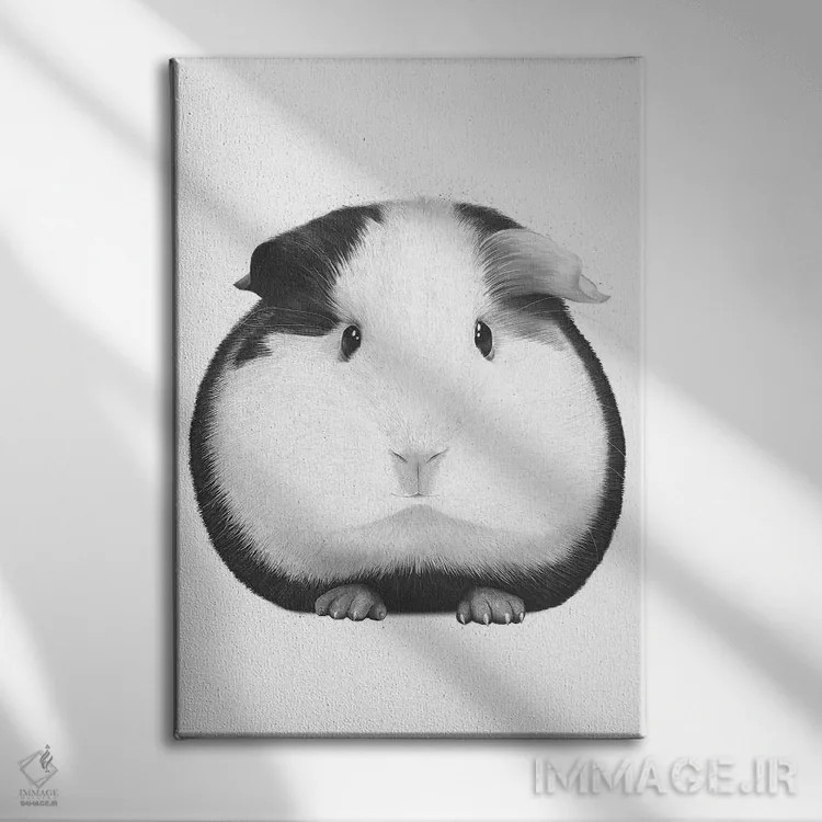تابلو دکوراتیو خوکچه هندی پسر اثر والریا کورنکوا - نمای روبهرو روی دیوار
