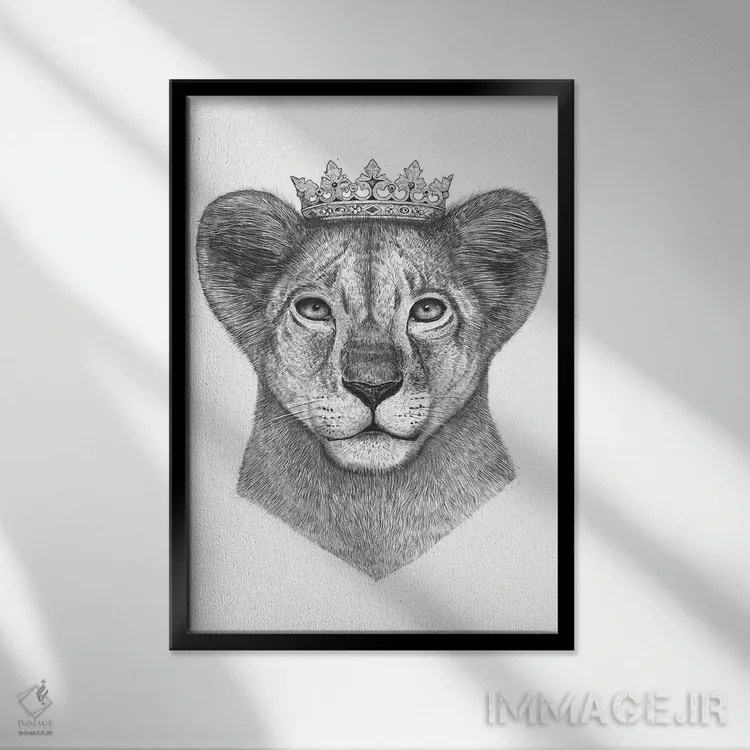 تابلو دکوراتیو شاهزاده شیر اثر والریا کورنکوا - نمای قابدار مشکی