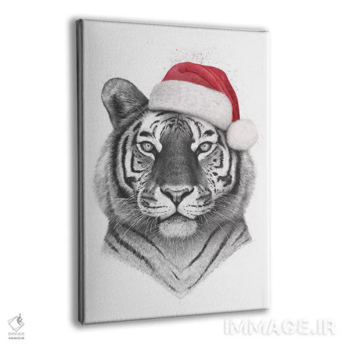 تابلو دکوراتیو ببر کریسمس اثر والریا کورنکوا - نمای پرسپکتیو محصول