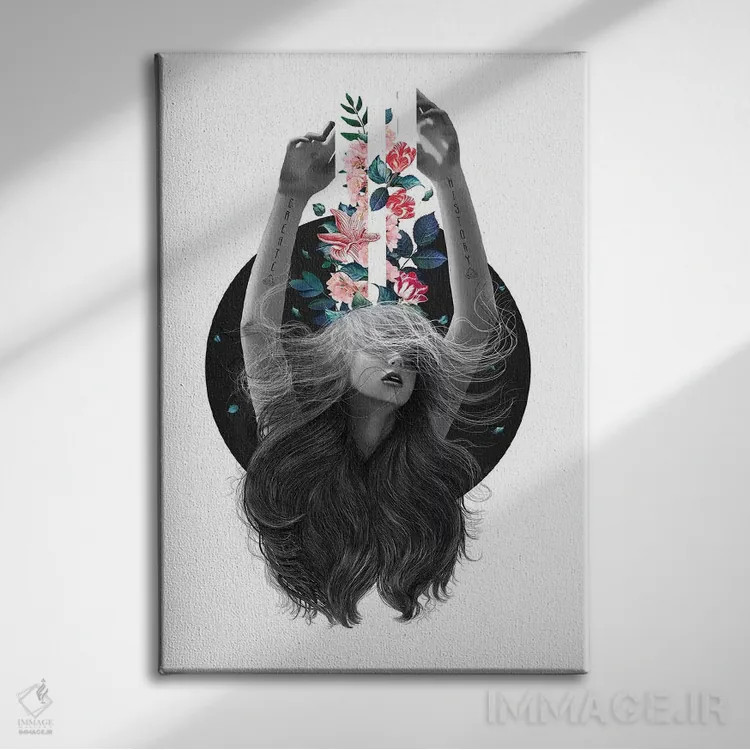 تابلو انتزاعی رویاهای شکوفا اثر والریا کورنکوا - نمای روبهرو روی دیوار