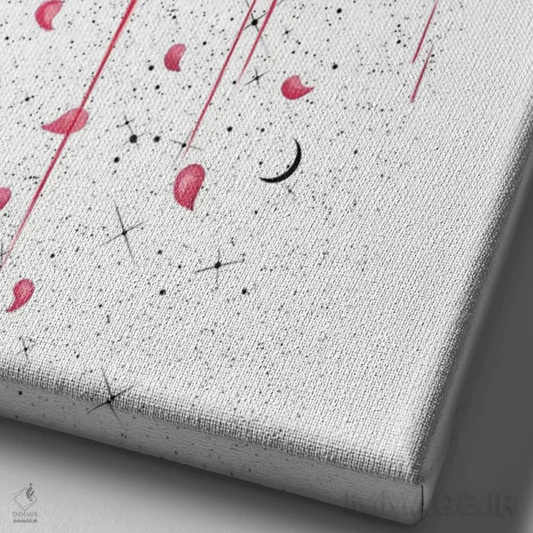 تابلو انتزاعی گل صدتومانی کیهانی اثر والریا کورنکوا - نمای نزدیک بافت بوم