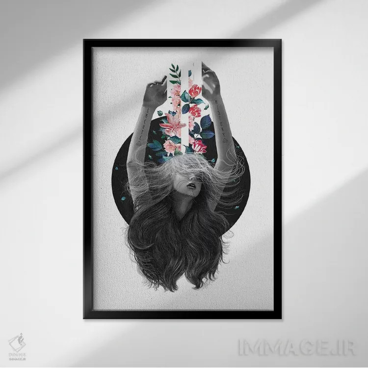 تابلو انتزاعی رویاهای شکوفا اثر والریا کورنکوا - نمای قابدار مشکی