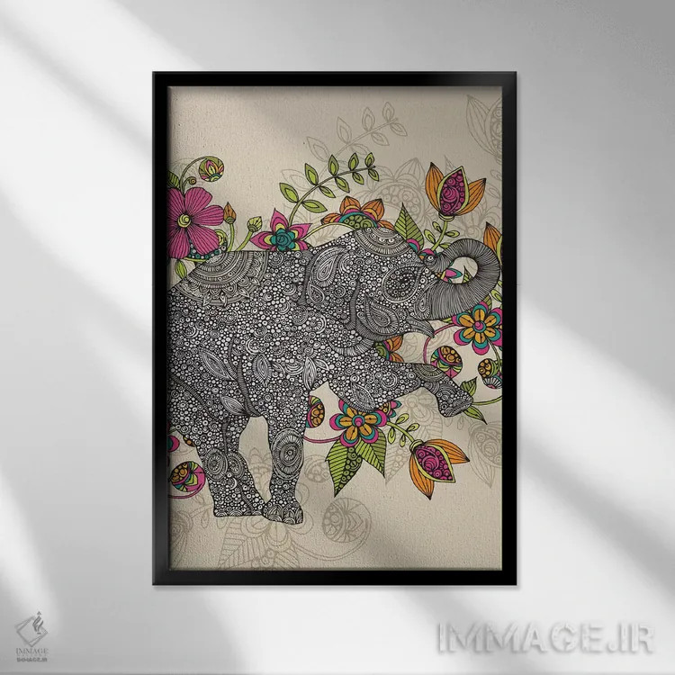 تابلو دکوراتیو رز اثر والنتینا هارپر - نمای قابدار مشکی