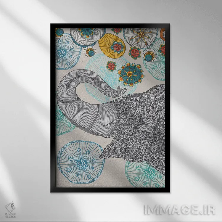 تابلو دکوراتیو باران شادی اثر والنتینا هارپر - نمای قابدار مشکی