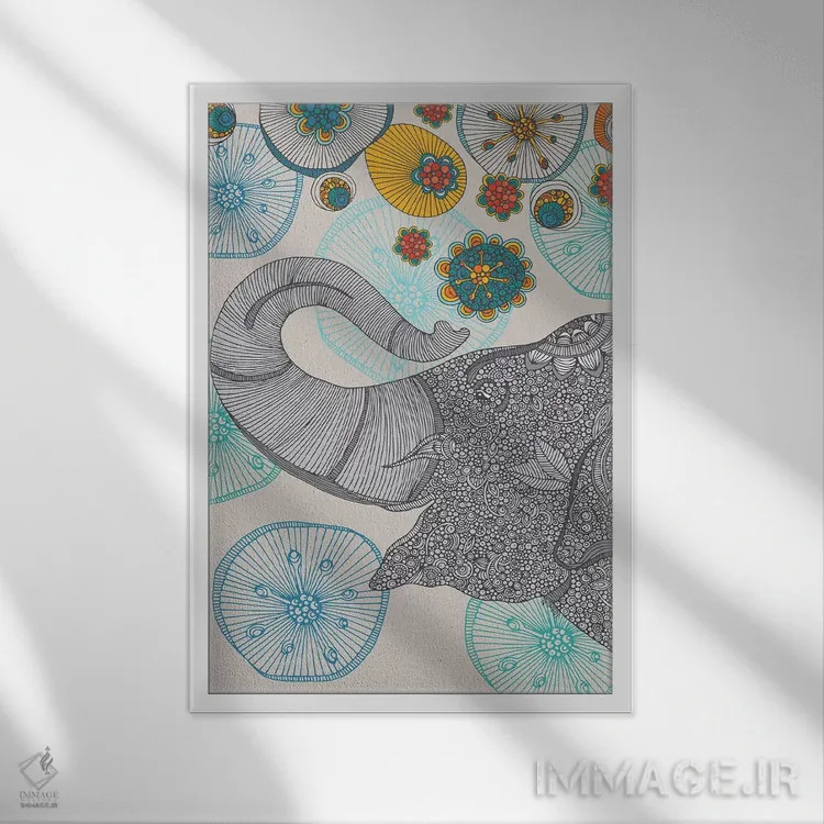 تابلو دکوراتیو باران شادی اثر والنتینا هارپر - نمای قابدار سفید