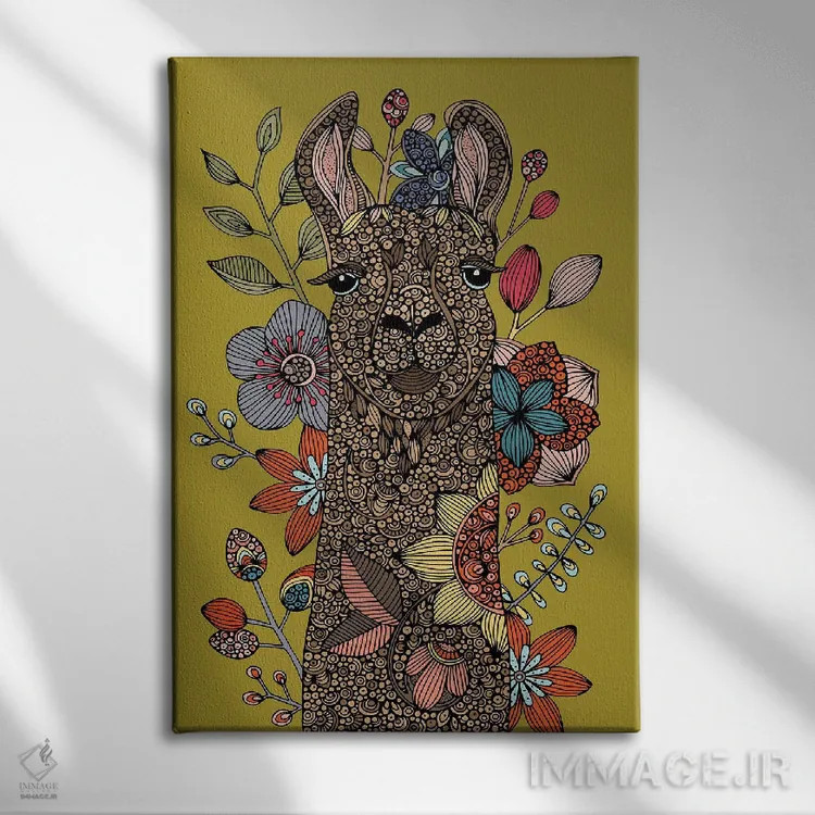 تابلو دکوراتیو لاما I اثر والنتینا هارپر - نمای روبهرو روی دیوار