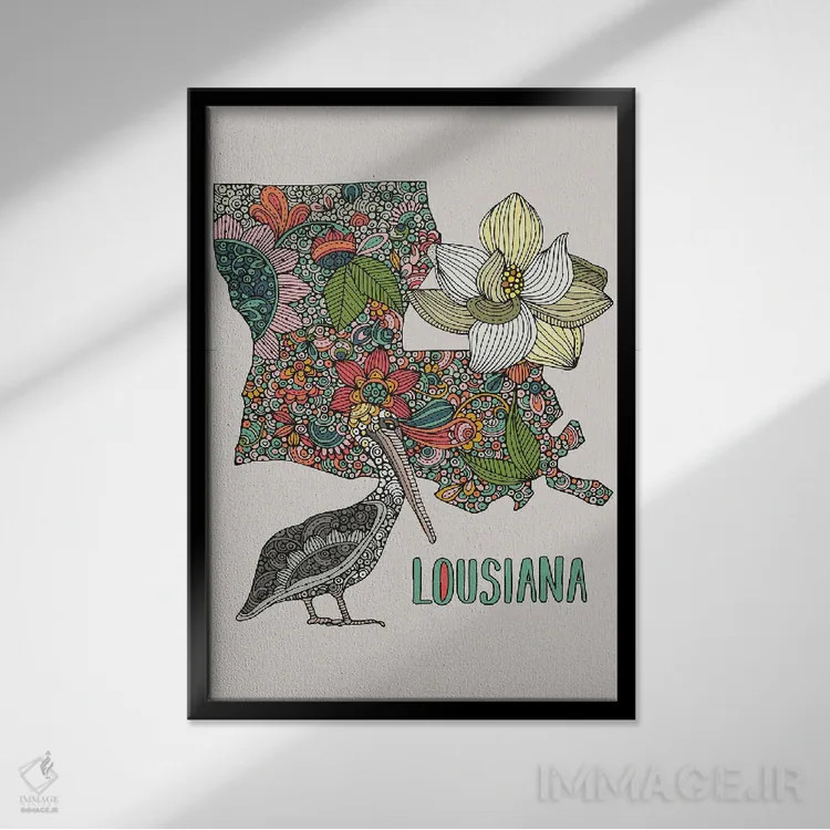 تابلو دکوراتیو لوئیزیانا اثر والنتینا هارپر - نمای قابدار مشکی