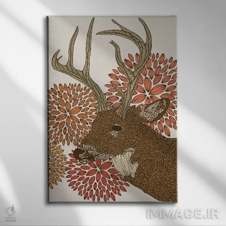 تابلو دکوراتیو گوزن عزیز ۲ اثر والنتینا هارپر - نمای روبهرو روی دیوار