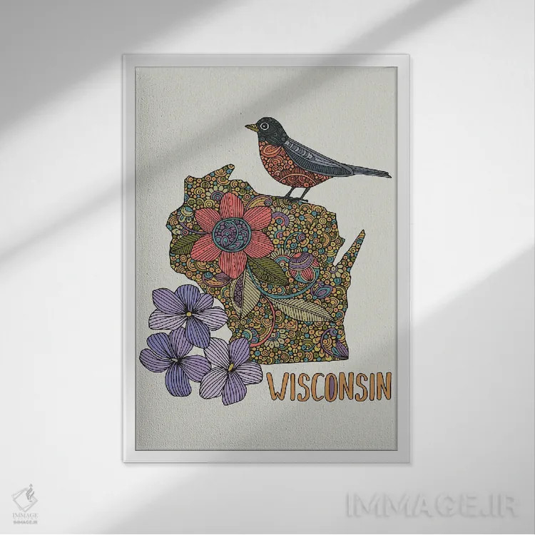 تابلو دکوراتیو ویسکانسین اثر والنتینا هارپر - نمای قابدار سفید