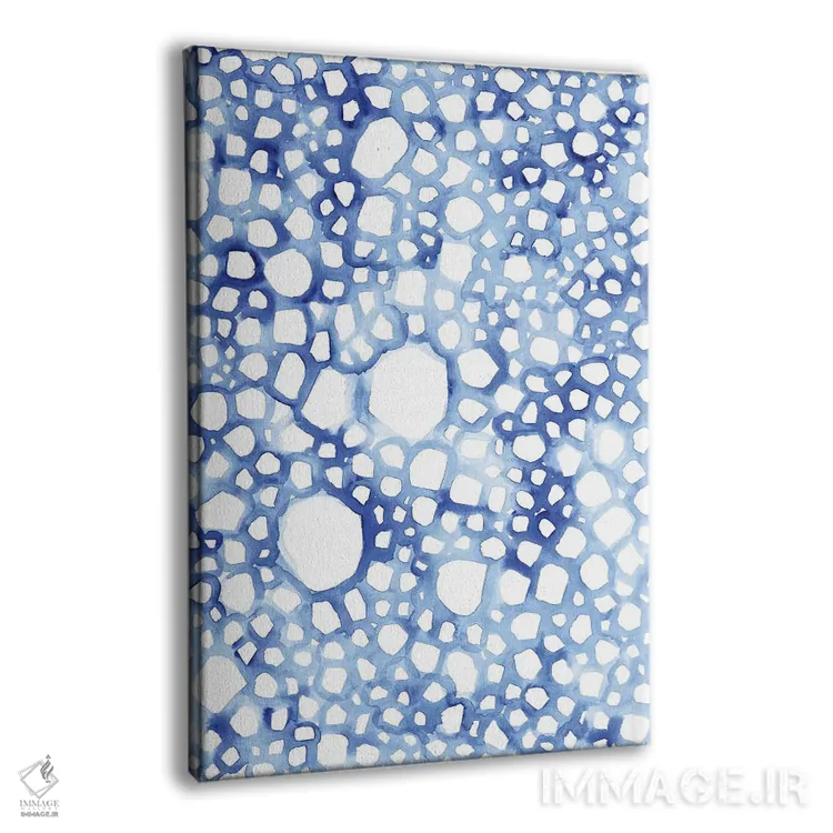 تابلو انتزاعی شبکه نیلی ۱ اثر ویکتوریا بورگز - نمای پرسپکتیو محصول