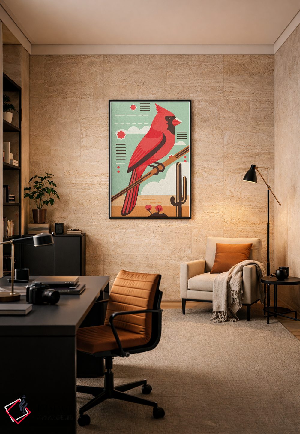 تابلو دکوراتیو کارباورال بیابانی اثر استره وربوکم - D6B