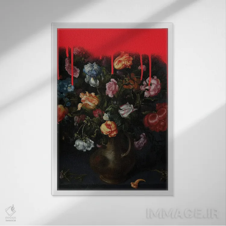 تابلو دکوراتیو چیدمان پاشیده شده II اثر ویکتوریا بارنز - نمای قابدار سفید