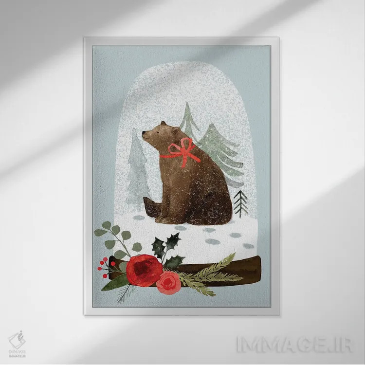 تابلو دکوراتیو روستای گوی برفی IV اثر ویکتوریا بارنز - نمای قابدار سفید