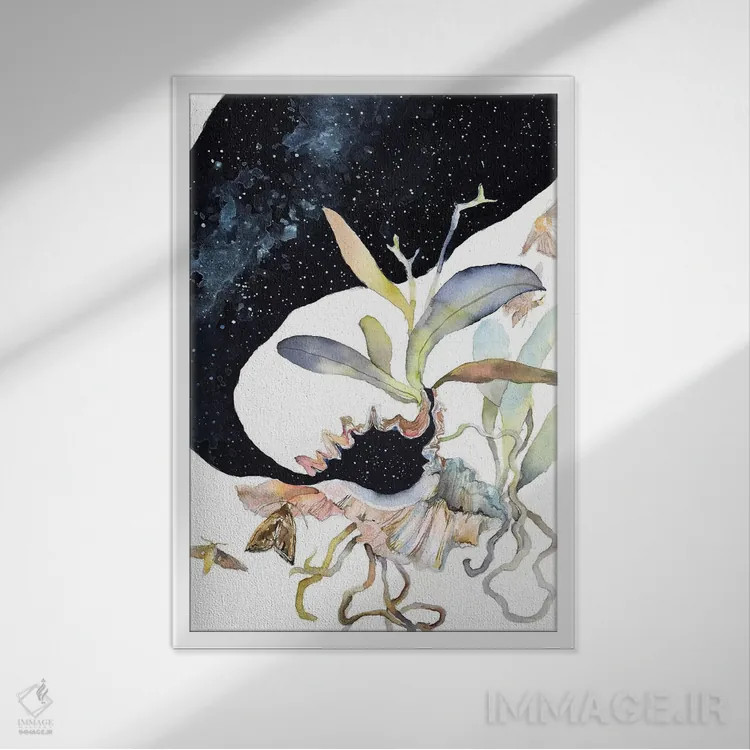 تابلو دکوراتیو کیهان اثر ویولتا بویادزشیوا - نمای قابدار سفید