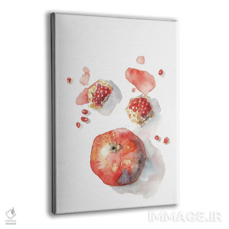 تابلو دکوراتیو Red Autumn Fruit, Cosy Watercolor,انار، میوه پاییزی ق… اثر ویولتا بویادزشیوا - نمای پرسپکتیو محصول