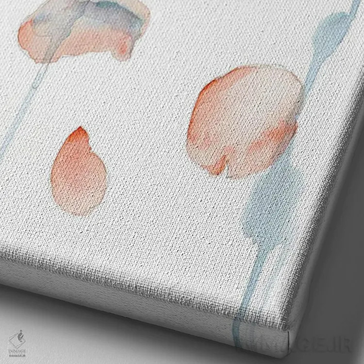 تابلو دکوراتیو Watercolor,تابلوی سنجاقک و گلبرگ صدتومانی، آبرنگ اثر ویولتا بویادزشیوا - نمای نزدیک بافت بوم