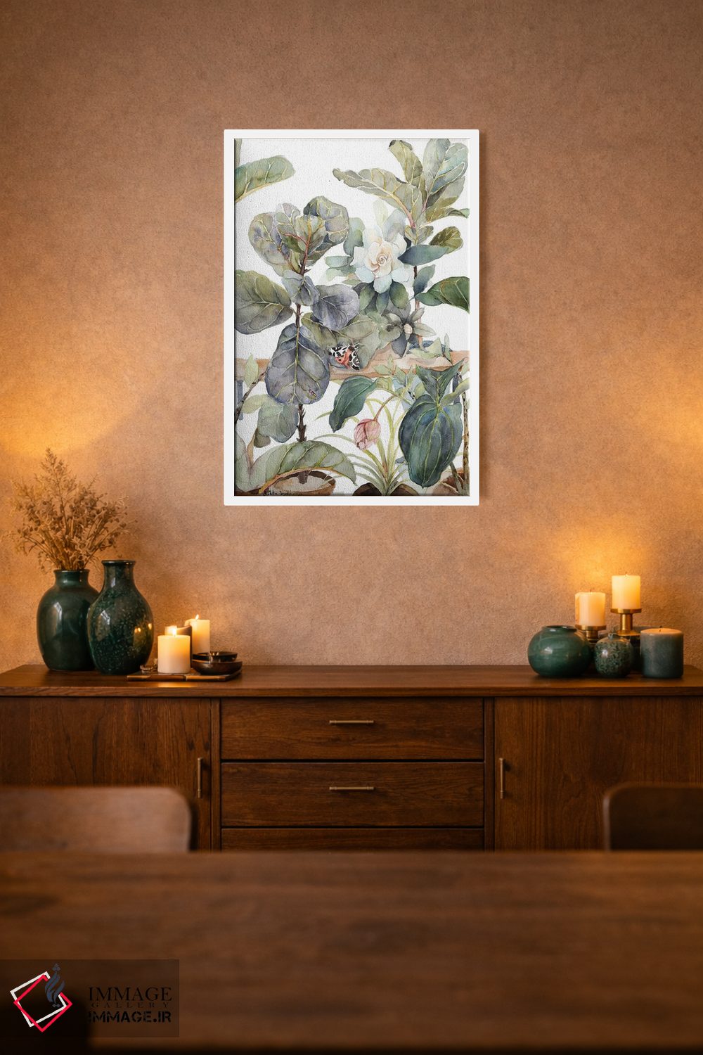 تابلو مدرن Medinilla, Gardenia, Indoor Plants, Illustration, Shades… اثر ویولتا بویادزشیوا - D1W