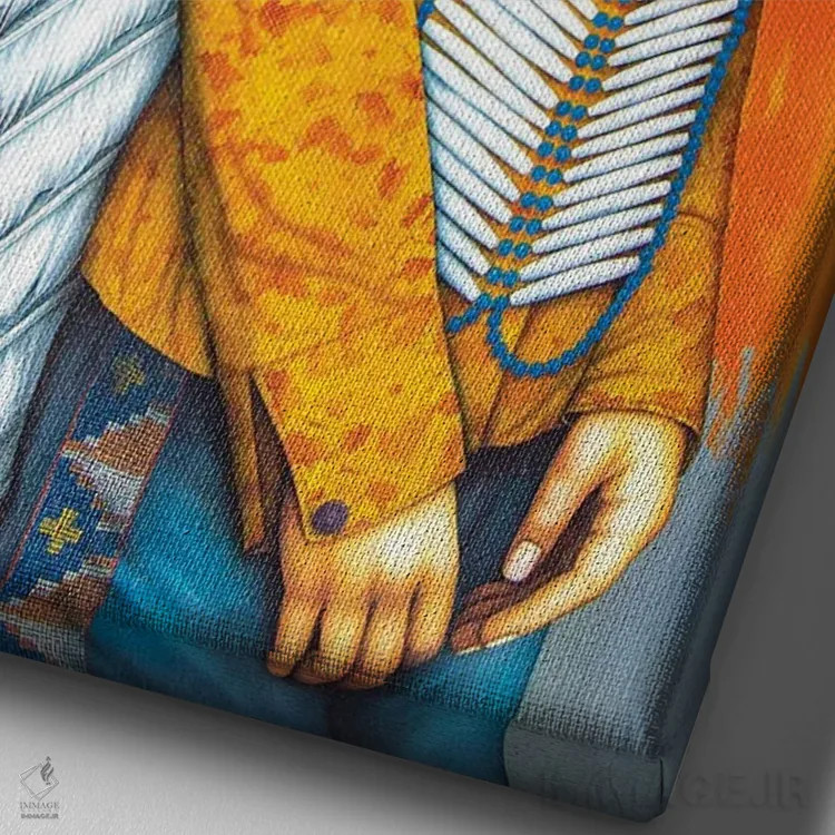 تابلو دکوراتیو چشم انداز آمریکایی اثر ویکتور کریسوستومو گومز - نمای نزدیک بافت بوم