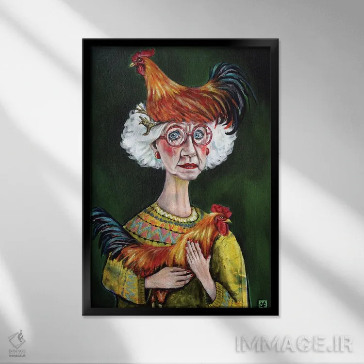 تابلو دکوراتیو زندگی روستایی اثر ویکتوریا کولمن - نمای قابدار مشکی