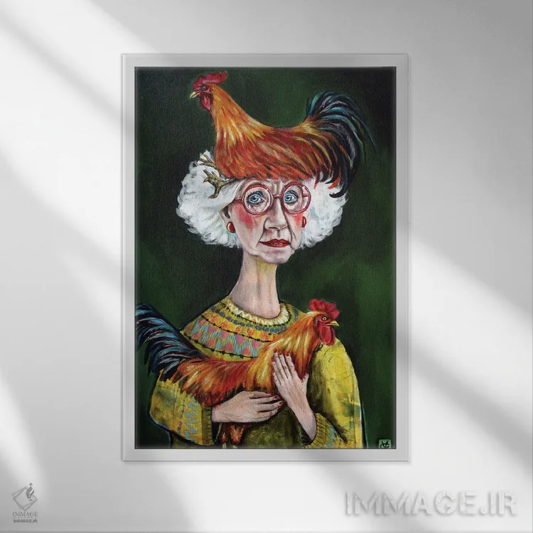 تابلو دکوراتیو زندگی روستایی اثر ویکتوریا کولمن - نمای قابدار سفید