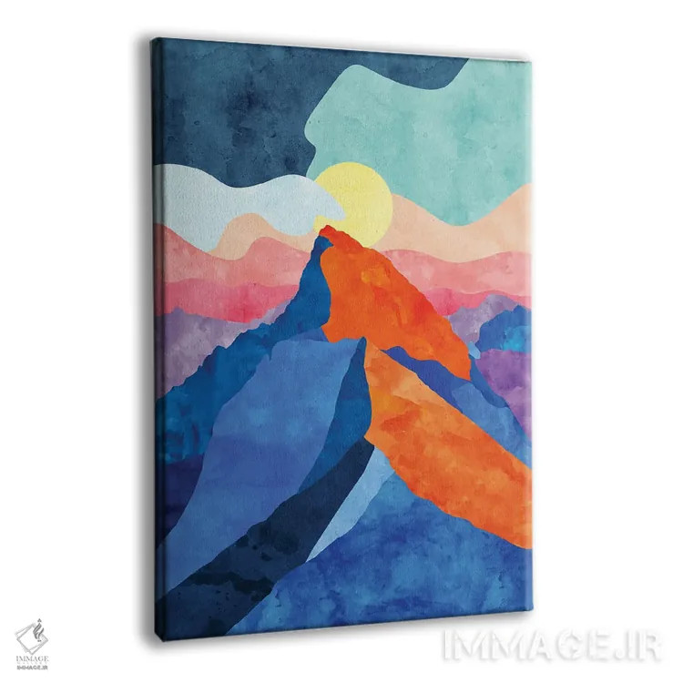 تابلو دکوراتیو کوه رنگارنگ اثر وان کردی - نمای پرسپکتیو محصول