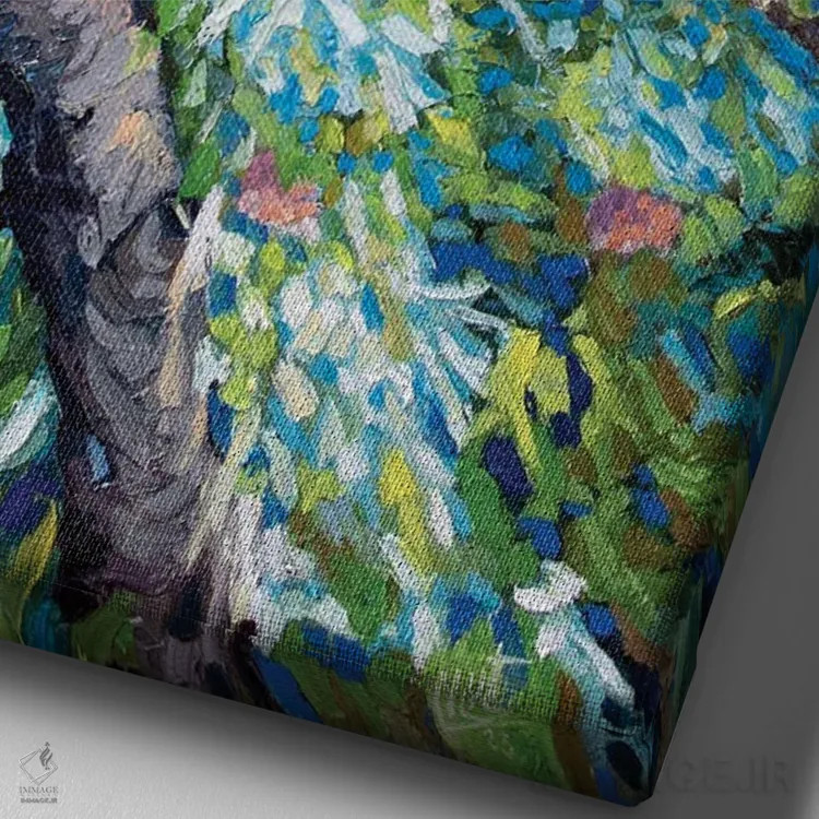تابلو دکوراتیو شاخه شکوفه دار اثر لیلت واردانیان - نمای نزدیک بافت بوم