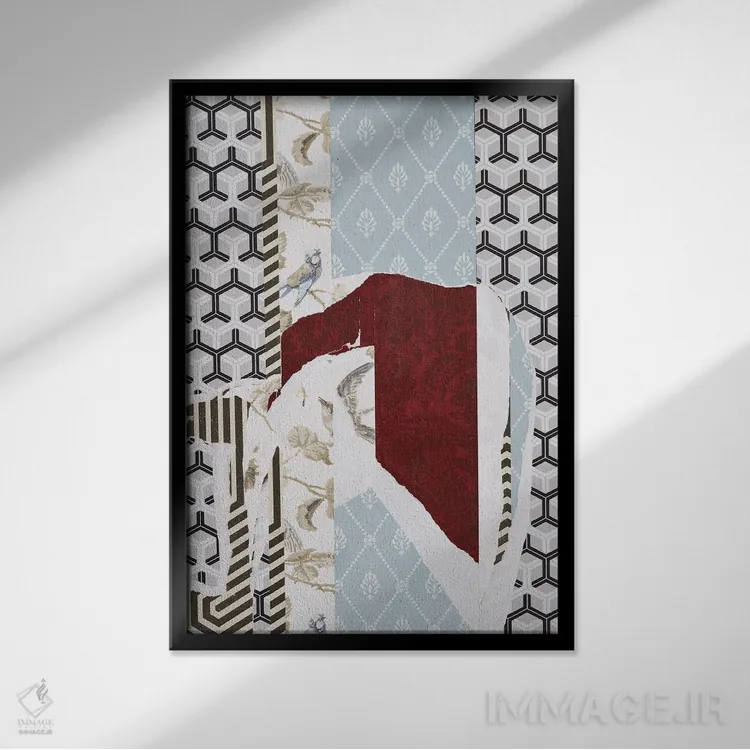 تابلو انتزاعی پاره شدن IX اثر والنتینا ایزاگیر - نمای قابدار مشکی