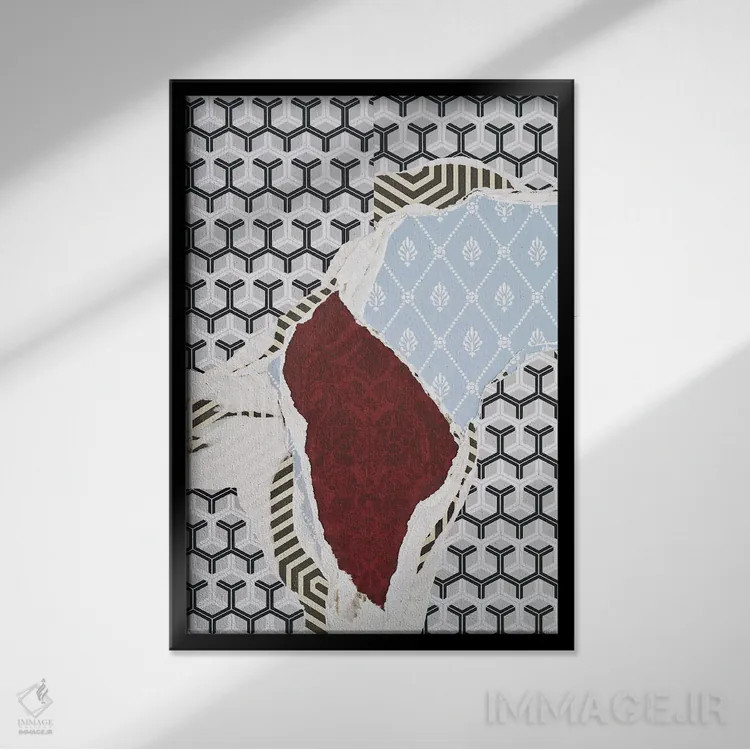 تابلو انتزاعی پاره شدن VI اثر والنتینا ایزاگیر - نمای قابدار مشکی
