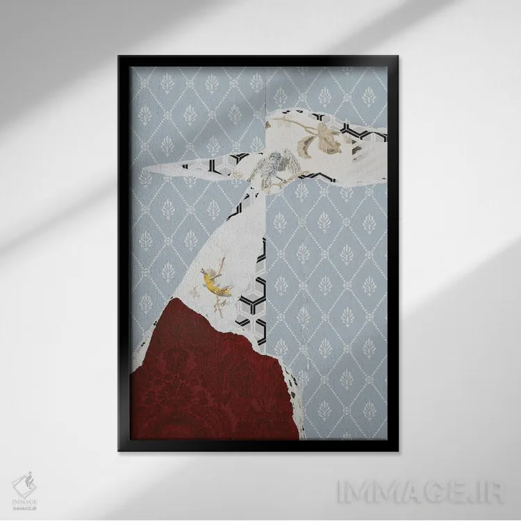 تابلو انتزاعی پاره شدن VII اثر والنتینا ایزاگیر - نمای قابدار مشکی