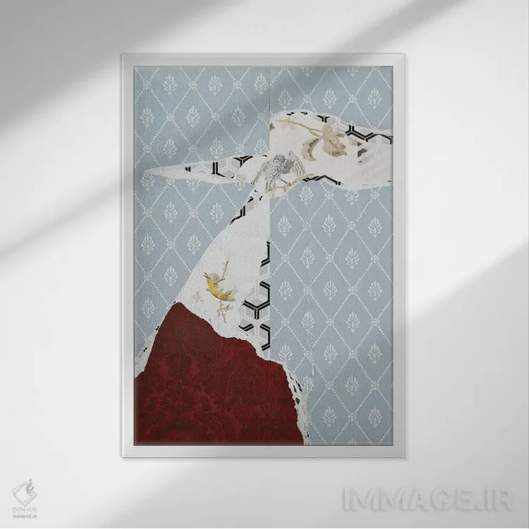 تابلو انتزاعی پاره شدن VII اثر والنتینا ایزاگیر - نمای قابدار سفید