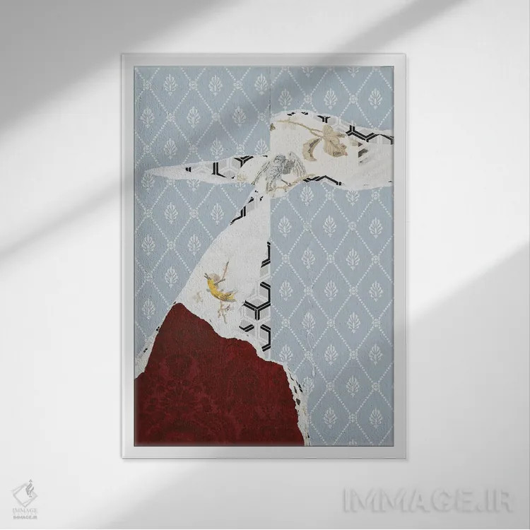 تابلو انتزاعی پاره شدن VII اثر والنتینا ایزاگیر - نمای قابدار سفید