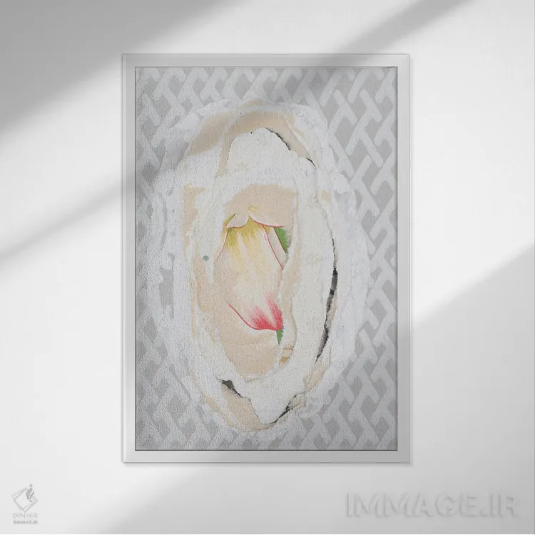تابلو انتزاعی نمونه II اثر والنتینا ایزاگیر - نمای قابدار سفید
