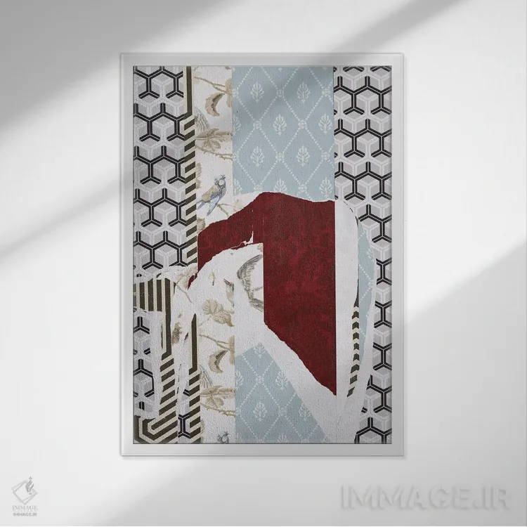 تابلو انتزاعی پاره شدن IX اثر والنتینا ایزاگیر - نمای قابدار سفید