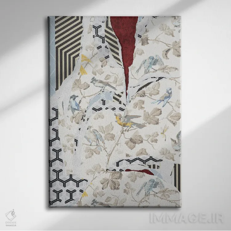 تابلو انتزاعی پاره شدن XII اثر والنتینا ایزاگیر - نمای روبهرو روی دیوار