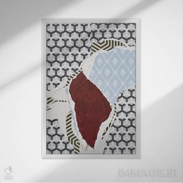 تابلو انتزاعی پاره شدن VI اثر والنتینا ایزاگیر - نمای قابدار سفید