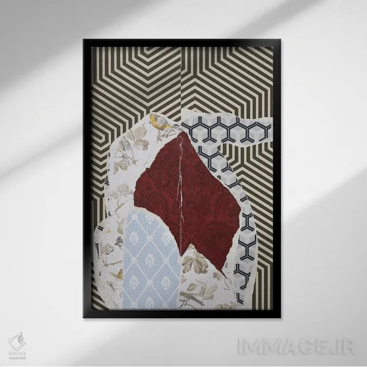 تابلو انتزاعی پاره شدن VIII اثر والنتینا ایزاگیر - نمای قابدار مشکی