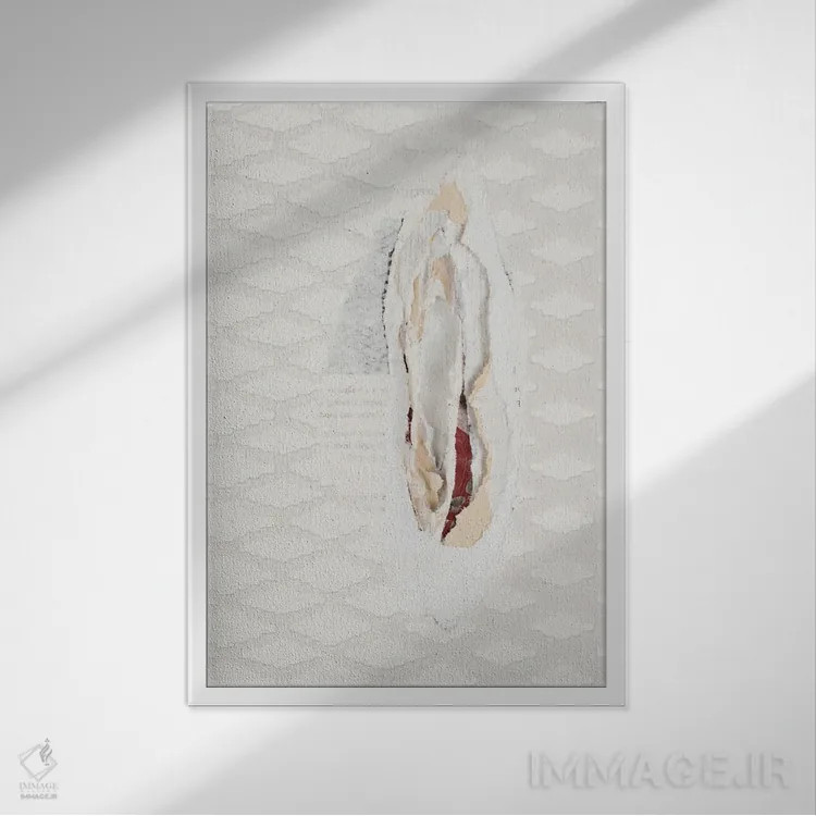 تابلو انتزاعی نمونه III اثر والنتینا ایزاگیر - نمای قابدار سفید