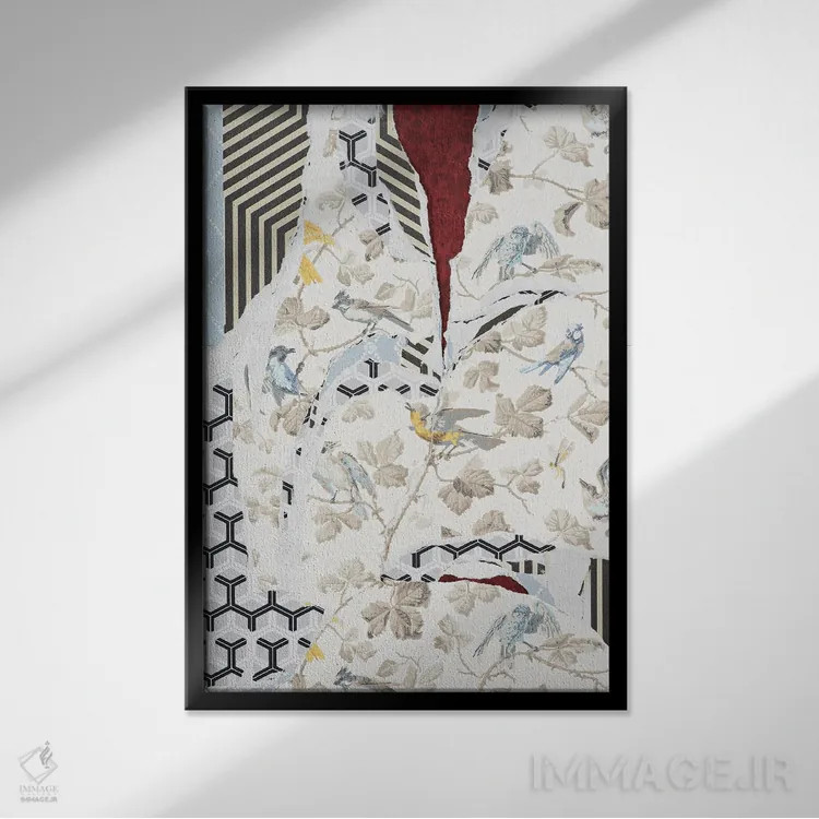 تابلو انتزاعی پاره شدن XII اثر والنتینا ایزاگیر - نمای قابدار مشکی