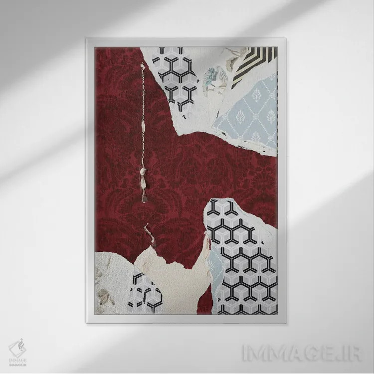 تابلو انتزاعی پاره شدن XV اثر والنتینا ایزاگیر - نمای قابدار سفید