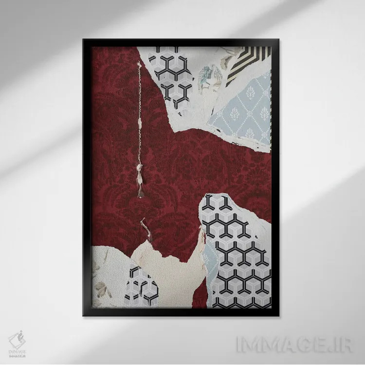 تابلو انتزاعی پاره شدن XV اثر والنتینا ایزاگیر - نمای قابدار مشکی