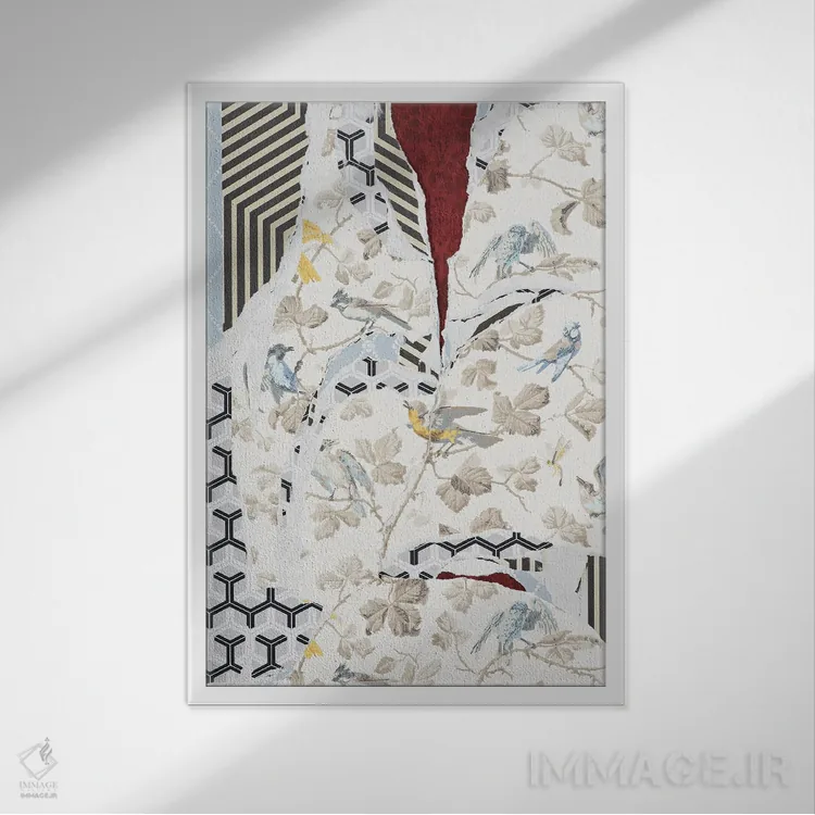 تابلو انتزاعی پاره شدن XII اثر والنتینا ایزاگیر - نمای قابدار سفید