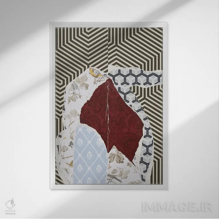 تابلو انتزاعی پاره شدن VIII اثر والنتینا ایزاگیر - نمای قابدار سفید