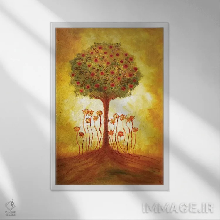 تابلو دکوراتیو انرژی از درخت اثر ویویانا گونزالس - نمای قابدار سفید