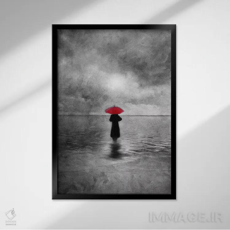تابلو دکوراتیو انتظار در دریا اثر ویویانا گونزالس - نمای قابدار مشکی