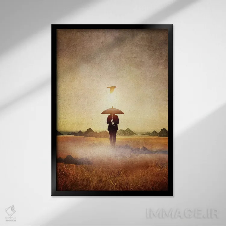 تابلو دکوراتیو در انتظار باران اثر ویویانا گونزالس - نمای قابدار مشکی