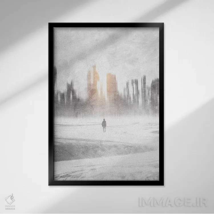 تابلو دکوراتیو امید خاکستری اثر ویویانا گونزالس - نمای قابدار مشکی