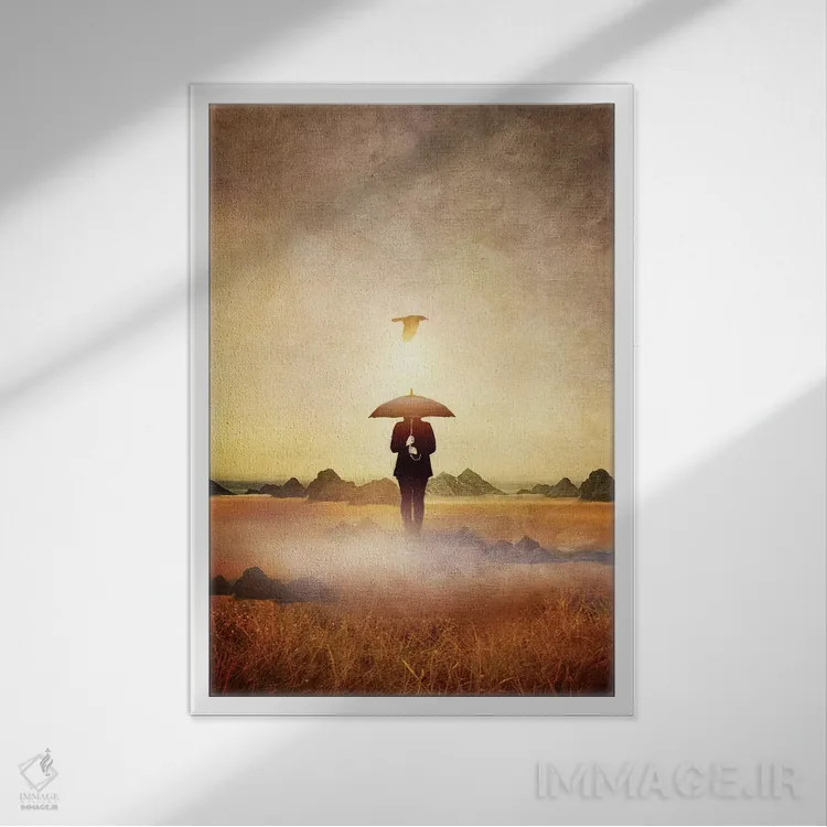 تابلو دکوراتیو در انتظار باران اثر ویویانا گونزالس - نمای قابدار سفید