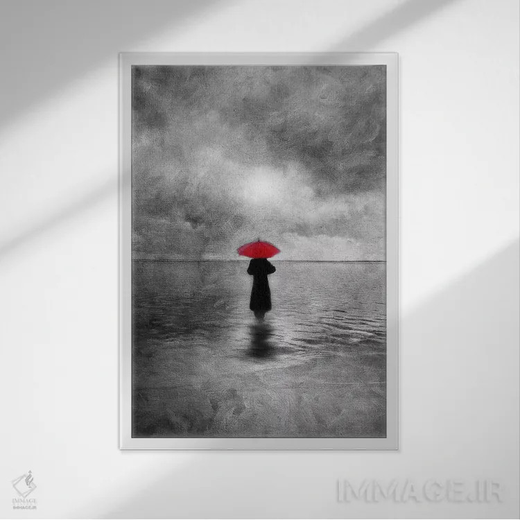 تابلو دکوراتیو انتظار در دریا اثر ویویانا گونزالس - نمای قابدار سفید