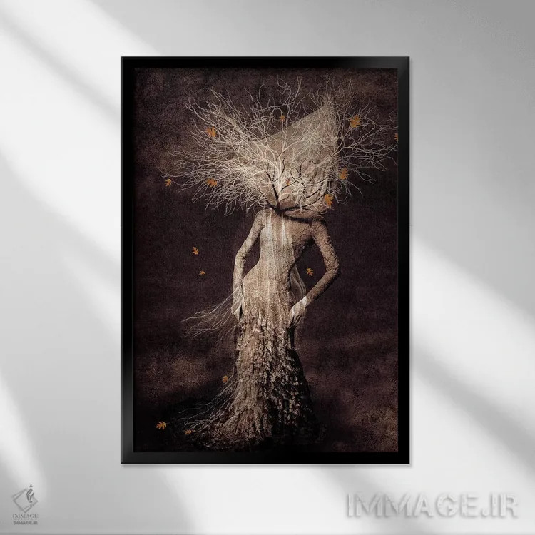 تابلو دکوراتیو پرتره تاریک در پاییز اثر ویویانا گونزالس - نمای قابدار مشکی